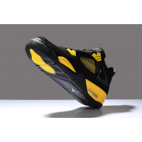 Nike Air Jordan 4 черные с желтым 