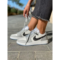 Кроссовки Nike Air Jordan 1 Retro Dior Grey серые