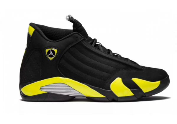 Кроссовки Nike Air Jordan 14 Thunder Черные с желтым