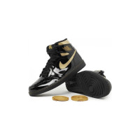 Nike Air Jordan 1 Retro Black Metallic Gold черные