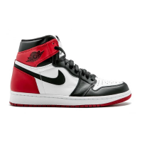 Зимние кроссовки Nike Air Jordan 1 Retro high Black Toe Black/White/Red с мехом