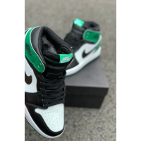 Nike Air Jordan 1 Retro Green Black White с мехом