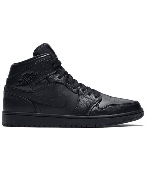 Nike Air Jordan 1 Retro All Black с мехом