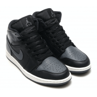 Nike Air Jordan 1 Retro Black Soft Grey с мехом