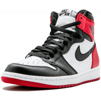 Nike Air Jordan 1 Retro Black Toe Black/White/Red с мехом