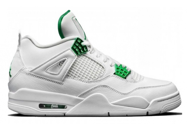 Nike Air Jordan 4 белые с зеленым