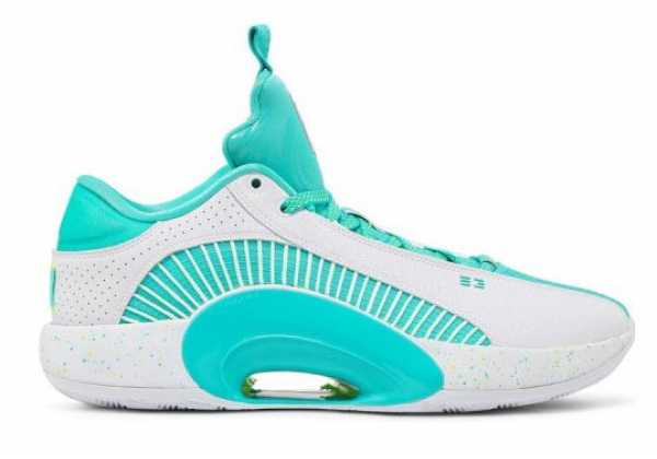 Кроссовки Nike Guo Ailun x Air Jordan 35 Low PF Jade бело-бирюзовые