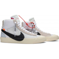 Кроссовки Nike Air Jordan Retro 1 High Og x Off-White Blazer (Белые)