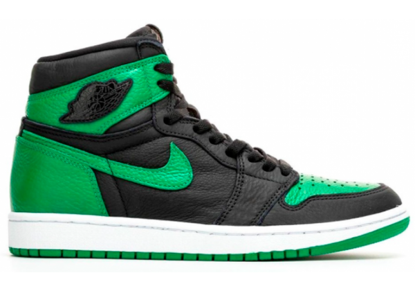 Кроссовки Nike Air Jordan 1 зеленые с черно-белым