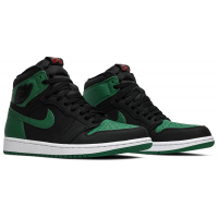 Кроссовки Nike Air Jordan 1 зеленые с черно-белым