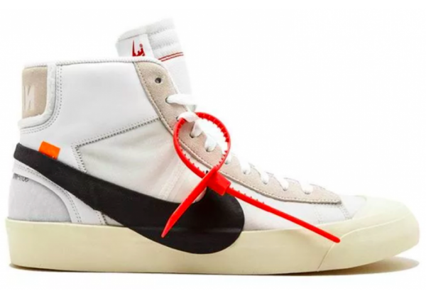 Кроссовки Nike Air Jordan Retro 1 High Og x Off-White Blazer (Белые)