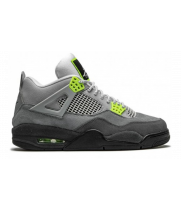 Кроссовки Nike Air Jordan 4 Retro серо-салатовые