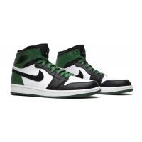 Nike Air Jordan 1 Retro Green Black and White с мехом
