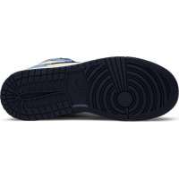 Зимние кроссовки Nike Air Jordan 1 Retro high Obsidian UNC Blue White с мехом