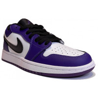 Кроссовки Nike Air Jordan 1 Low Court Purple фиолетовые с белым