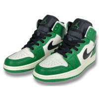 Кроссовки Nike Air Jordan 1 Retro High Lucky Green зеленые с белым