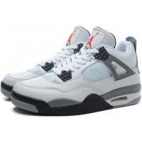 Кроссовки Nike Air Jordan 4 серо-белые