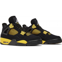 Nike Air Jordan 4 черные с желтым 
